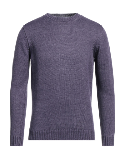 Shop Kangra Cashmere Kangra Man Sweater Dark Purple Size 36 Linen