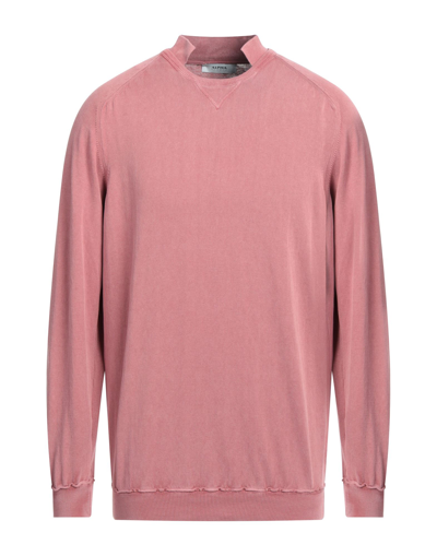 Shop Alpha Studio Man Sweater Pastel Pink Size 46 Cotton