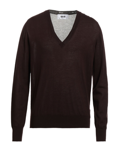 Shop Mauro Grifoni Grifoni Man Sweater Dark Brown Size 36 Cotton