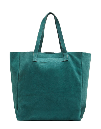 Shop 8 By Yoox Suede Tote Bag Woman Handbag Emerald Green Size - Bovine Leather