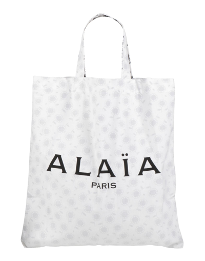 Shop Alaïa Woman Handbag White Size - Textile Fibers