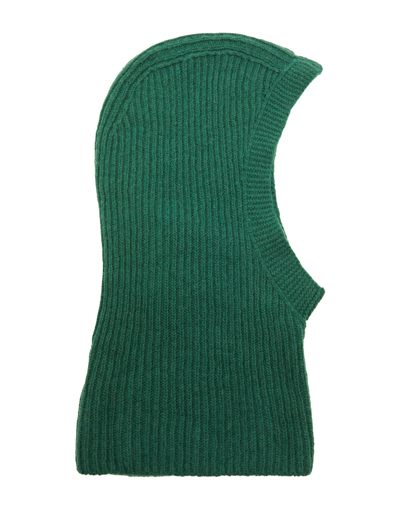 Shop 8 By Yoox Knit Balaclava Hat Dark Green Size Onesize Recycled Wool