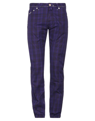 Shop Jacob Cohёn Man Pants Dark Purple Size 34 Cotton