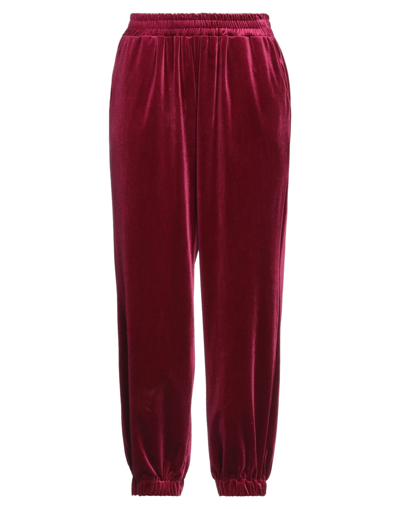 Shop U R Ink Woman Pants Garnet Size M Polyester, Elastane In Red