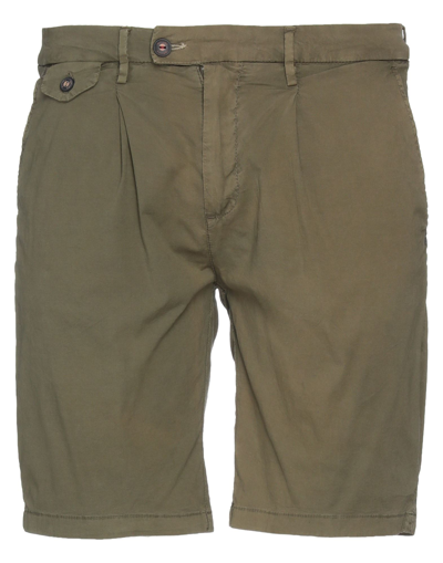 Shop Impure Man Shorts & Bermuda Shorts Military Green Size 40 Cotton, Elastane