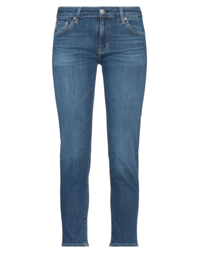 Shop Ag Jeans Woman Denim Cropped Blue Size 32 Cotton, Polyester, Elastane