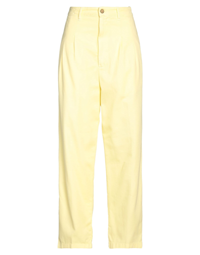 Shop Alysi Woman Pants Yellow Size 29 Cotton
