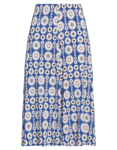 Shop Miki Thumb Woman Midi Skirt Blue Size M Viscose, Elastane