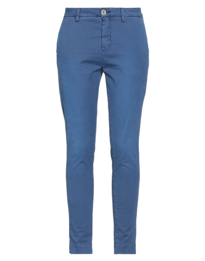 Shop Aglini Woman Pants Blue Size 26 Cotton, Elastane