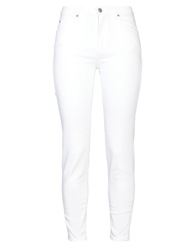 Shop Haikure Woman Jeans White Size 30 Cotton, Elastomultiester, Elastane