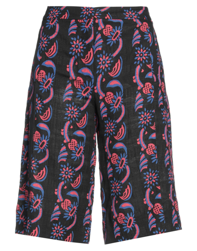 Shop Sonia De Nisco Woman Shorts & Bermuda Shorts Black Size 4 Cotton, Linen