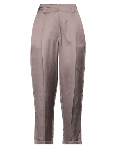 Alysi Woman Pants Light Brown Size 6 Cotton, Elastane In Beige
