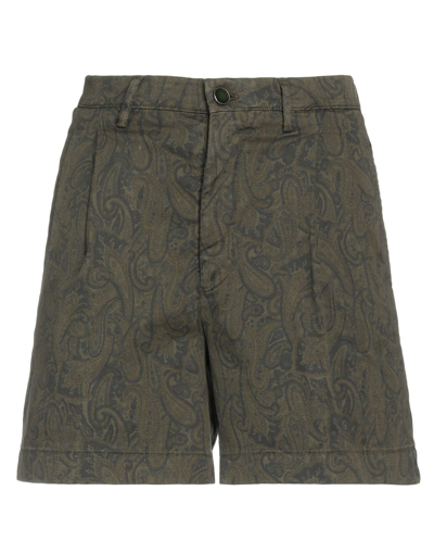 Shop Berwich Woman Shorts & Bermuda Shorts Military Green Size 2 Cotton, Elastane