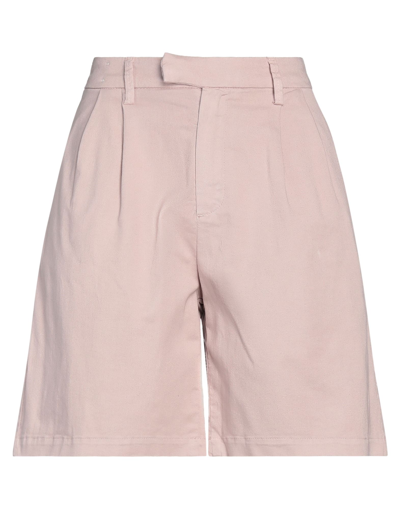 Shop Alysi Woman Shorts & Bermuda Shorts Pastel Pink Size 28 Cotton, Elastane