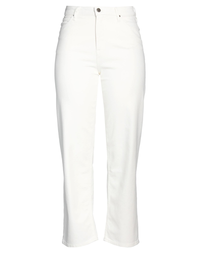 Shop Lee Woman Denim Pants White Size 28w-l33 Cotton, Elastomultiester, Elastane