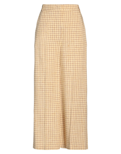 Alysi Woman Pants Yellow Size 6 Viscose, Silk In Yellow