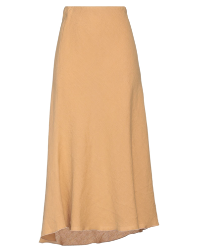Shop Alysi Long Skirts In Camel