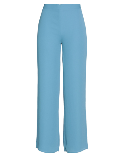 Shop Les Copains Woman Pants Pastel Blue Size 12 Polyester