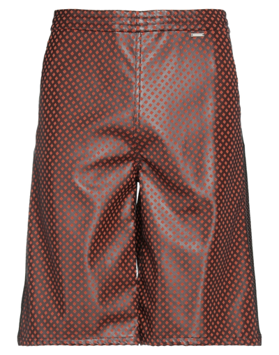 Shop Koché Man Shorts & Bermuda Shorts Dark Brown Size M Polyester, Polyurethane, Elastane