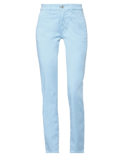 Shop Care Label Woman Pants Sky Blue Size 30 Cotton, Elastane