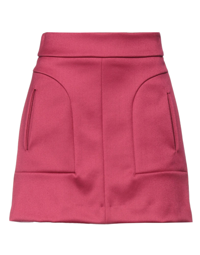 Shop Space Simona Corsellini Simona Corsellini Woman Mini Skirt Garnet Size 10 Virgin Wool, Polyamide, Elastane In Red