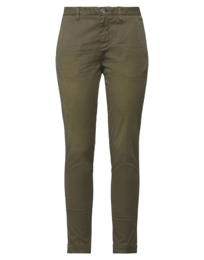 Shop Aglini Woman Pants Military Green Size 28 Cotton, Elastane