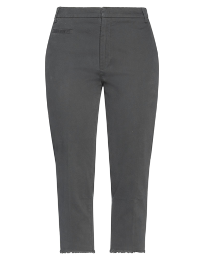 Shop Dondup Woman Pants Steel Grey Size 10 Cotton, Elastane