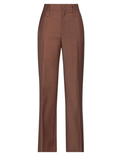 Shop Prada Woman Pants Brown Size 6 Mohair Wool, Wool, Cotton