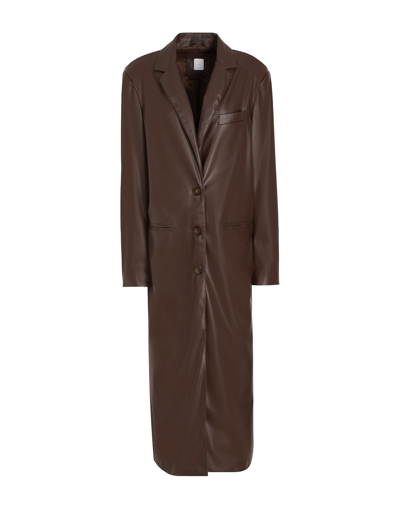 Shop 8 By Yoox Sb Oversize Coat Woman Coat Cocoa Size 10 Polyurethane, Polyester In Brown