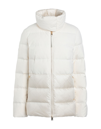 Shop Woolrich Woman Puffer Ivory Size Xl Polyester, Viscose In White