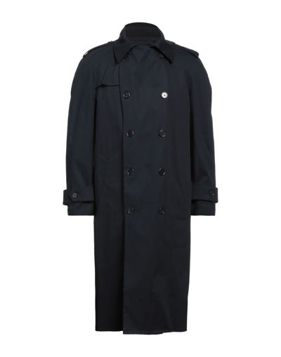 Shop Marsēm Overcoats In Dark Blue