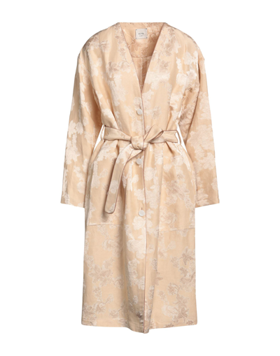 Shop Alysi Woman Overcoat & Trench Coat Sand Size 4 Linen, Viscose In Beige