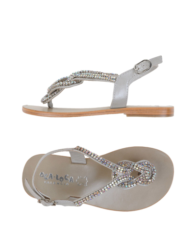 Shop Oca-loca Toe Strap Sandals In Light Grey