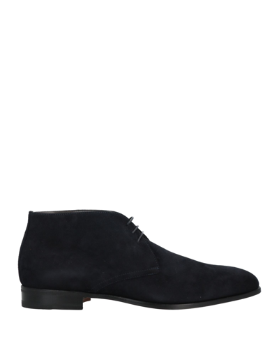 Shop Moreschi Ankle Boots In Dark Blue