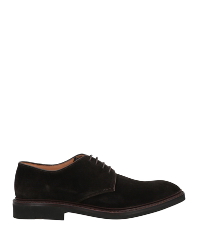 Shop Heschung X Comme Des Garçons Man Lace-up Shoes Dark Brown Size 12.5 Soft Leather