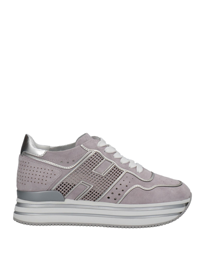 Shop Hogan Woman Sneakers Lilac Size 7 Soft Leather In Purple