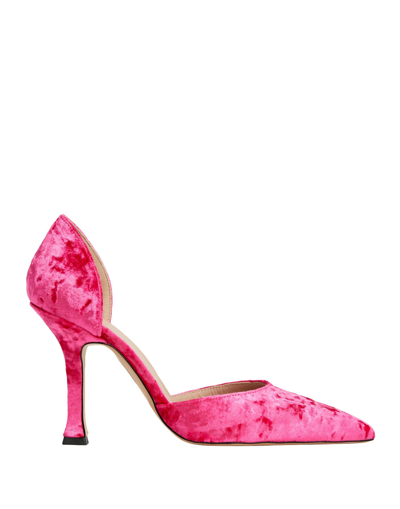 Shop 8 By Yoox Velvet Pumps Woman Pumps Fuchsia Size 8 Textile Fibers In Pink