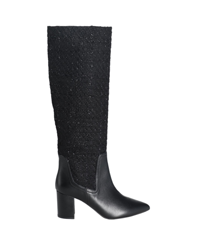 Shop Mychalom Woman Boot Black Size 7 Soft Leather, Textile Fibers