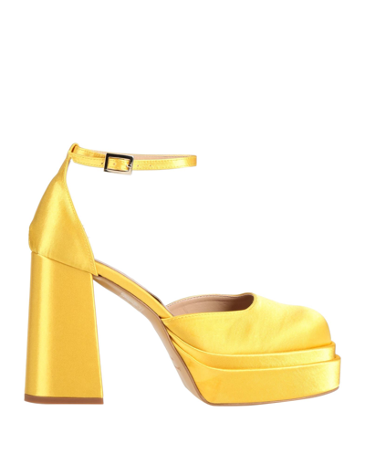Shop Ovye' By Cristina Lucchi Woman Pumps Yellow Size 8 Textile Fibers