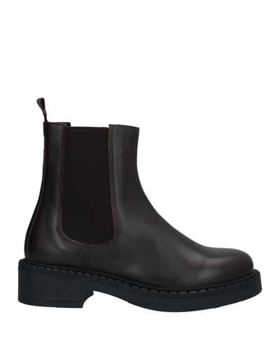 Shop A.testoni A. Testoni Woman Ankle Boots Dark Brown Size 8 Soft Leather