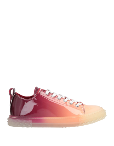Shop Giuseppe Zanotti Man Sneakers Apricot Size 9 Soft Leather In Orange