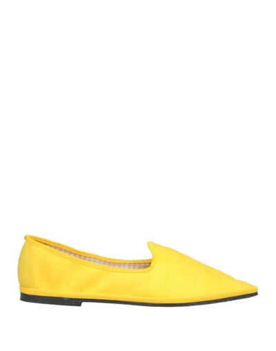 Shop Ovye' By Cristina Lucchi Woman Loafers Yellow Size 7 Textile Fibers