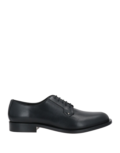 Valentino Garavani Black Leather Lace-up Shoes In Black