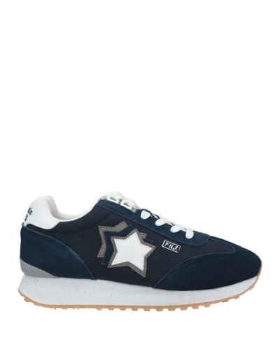 Shop Atlantic Stars Man Sneakers Midnight Blue Size 10 Soft Leather, Textile Fibers