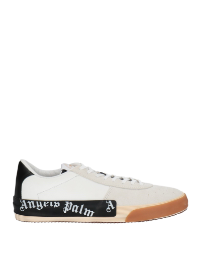 Shop Palm Angels Man Sneakers Black Size 7 Soft Leather, Textile Fibers