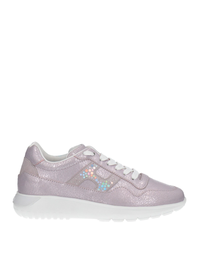 Shop Hogan Woman Sneakers Lilac Size 8 Soft Leather In Purple
