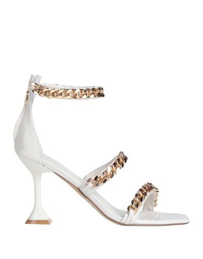 Shop Emanuélle Vee Woman Sandals White Size 8 Soft Leather
