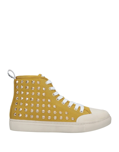 Shop Emanuélle Vee Woman Sneakers Ocher Size 8 Textile Fibers In Yellow