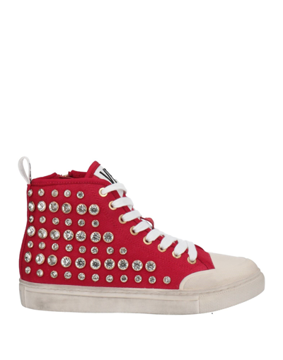 Shop Emanuélle Vee Woman Sneakers Red Size 9 Textile Fibers