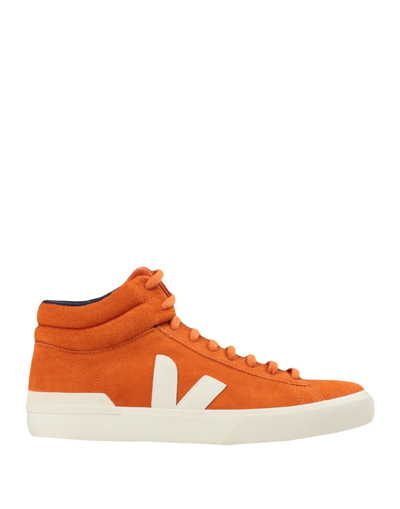 Shop Veja Minotaur Man Sneakers Orange Size 9 Soft Leather